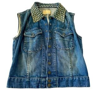 Current Elliott Studded Western Denim Vest